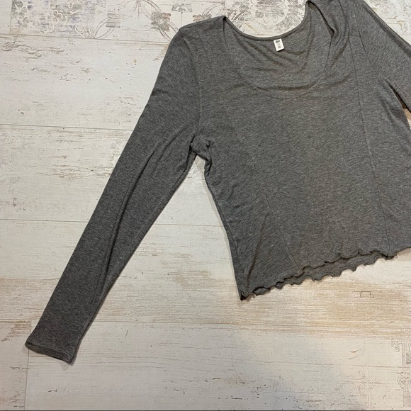 Nordstrom BP. Grey Cloudy Heather Ribbed Long Sleeve Shirt 2X - Picture 3 of 11